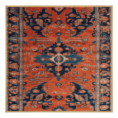 Machine Washable Tabriz Brown Area Rug