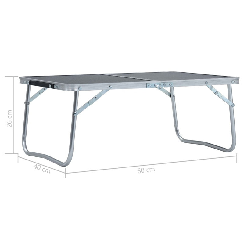 Gillsville 60cm Rectangular Folding Table, Grey