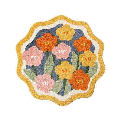 Novelty 36 cm x 36 cm Floral Area Rug
