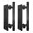 12 in Handles, Black Powder Coated Finish Round Shape-Fit 1 3/8-1 3/4" Door, Heavy Steel Handle/Pull