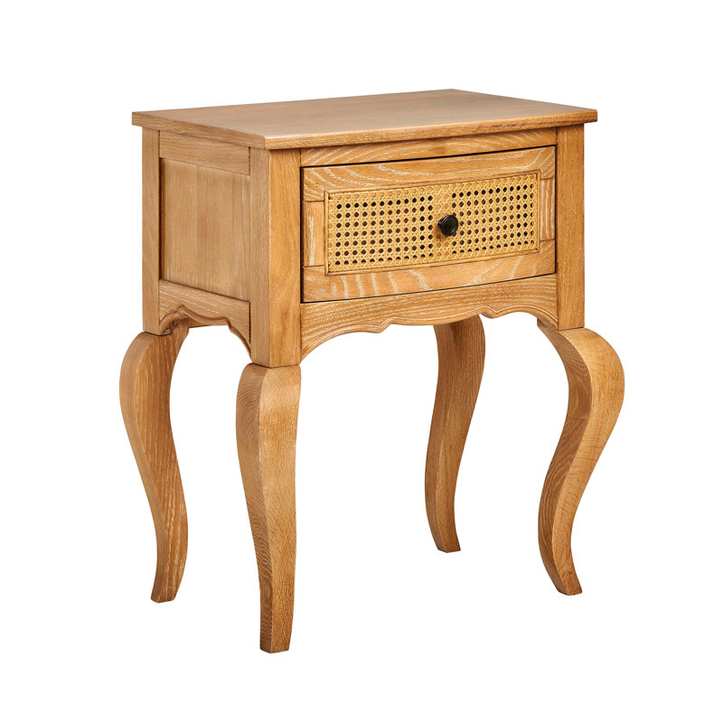54 cm W Solid Wood Bedside Table