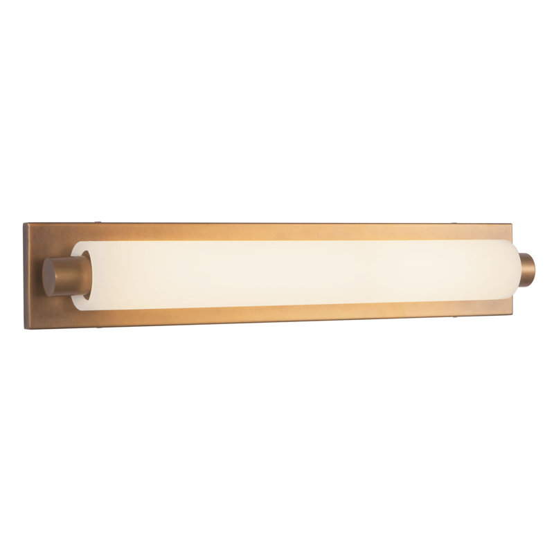 Charleston 24-in Black dimmable LED Bathroom Vanity Light, Antique Brass