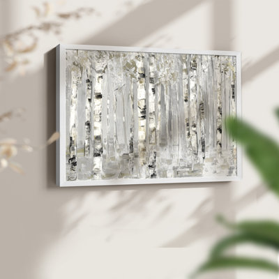 Shimmering Birch Grove -Framed Print - Restickable