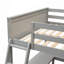 Lit mezzanine double avec tablettes et bureau, lit mezzanine en bois avec bureau