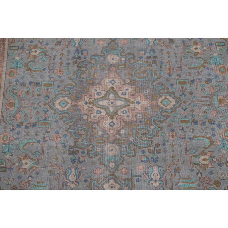 Tapis bleu géométrique 8 x 11 po
