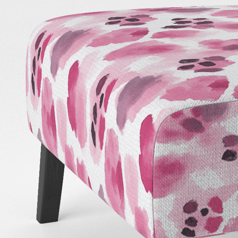 Fauteuil de chambre à imprimé léopard rose, Pantoufle sans accoudoirs