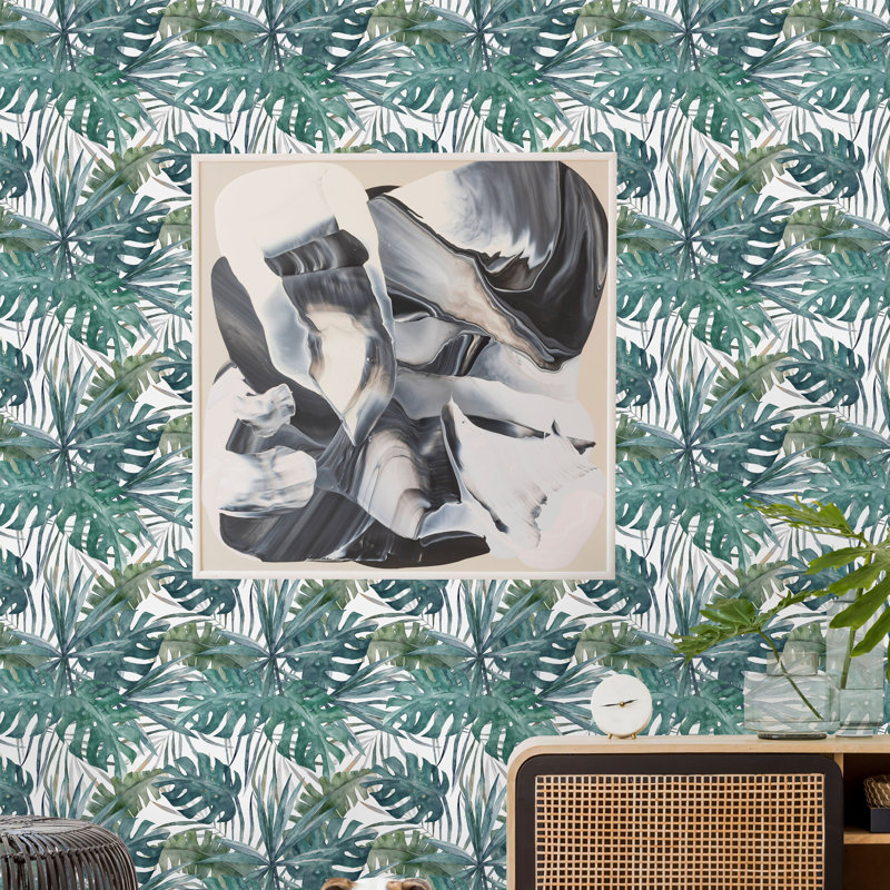Rouleau de papier peint adhésif Baril Leaves, L 16,67 po x l 25 po