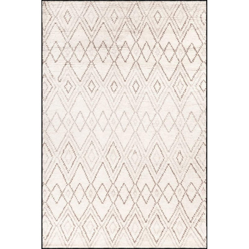 Tapis crème à motif tissé lavable à la machine, Sous-tapis rectangulaire 3 pi 11 po x 5 pi 11 po i
