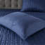 Ensemble d'édredon et de courtepointe luxueux bleu marine - Collection toutes saisons 8 pièces
