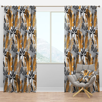 Panneau de rideau simple semi-diaphane avec passe-tringle Mid-Century Luxury