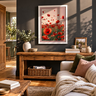 Floating Poppies Botanical - Framed Print