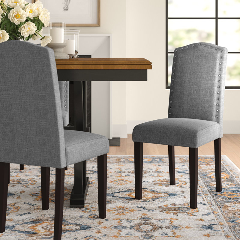 Chaise rembourrée Kallas, Sel / poivre
