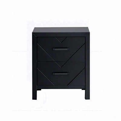 Morris  2 Drawer Nightstand Black