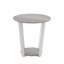 Table de bout ronde contemporaine avec tablette, gris