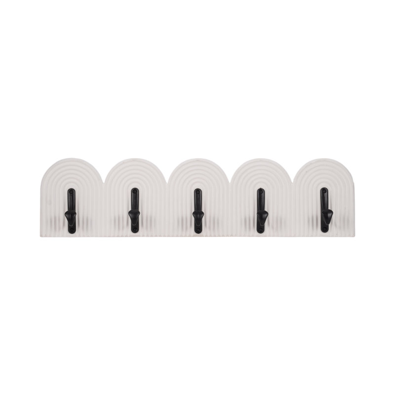 Décoration murale décorative à 5 arches pour décoration intérieure - Décoration murale suspendue pour entrée ou salle de lavage - 24 po, blanc et noir