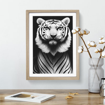 Monochrome Tiger No.2 - Framed Print