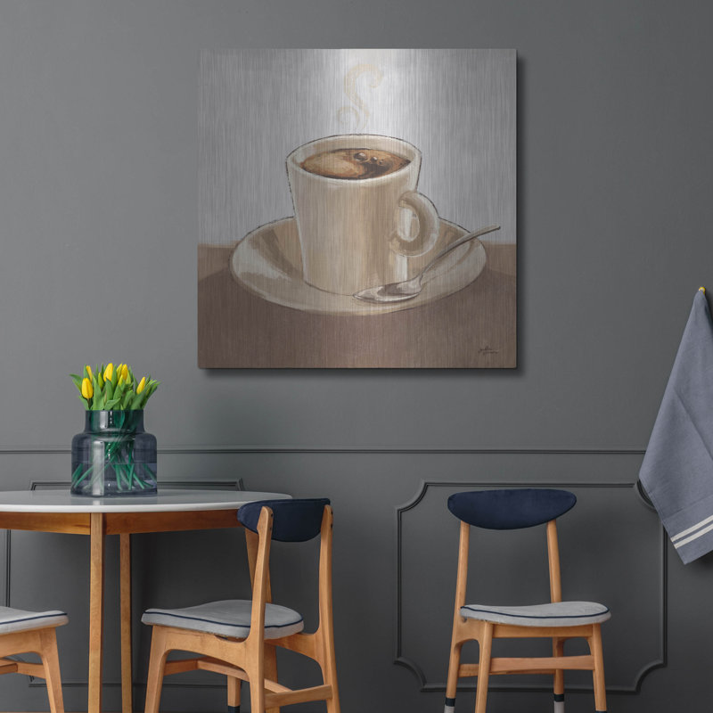 Art mural en métal Winston Porter «Coffee And Co 2 Neutral» par Janelle Penner, H 36 po x l 36 po