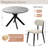 43.4" Round Dining Table Set for 4, Modern Kitchen Table Set with 4 Upholstered Chairs