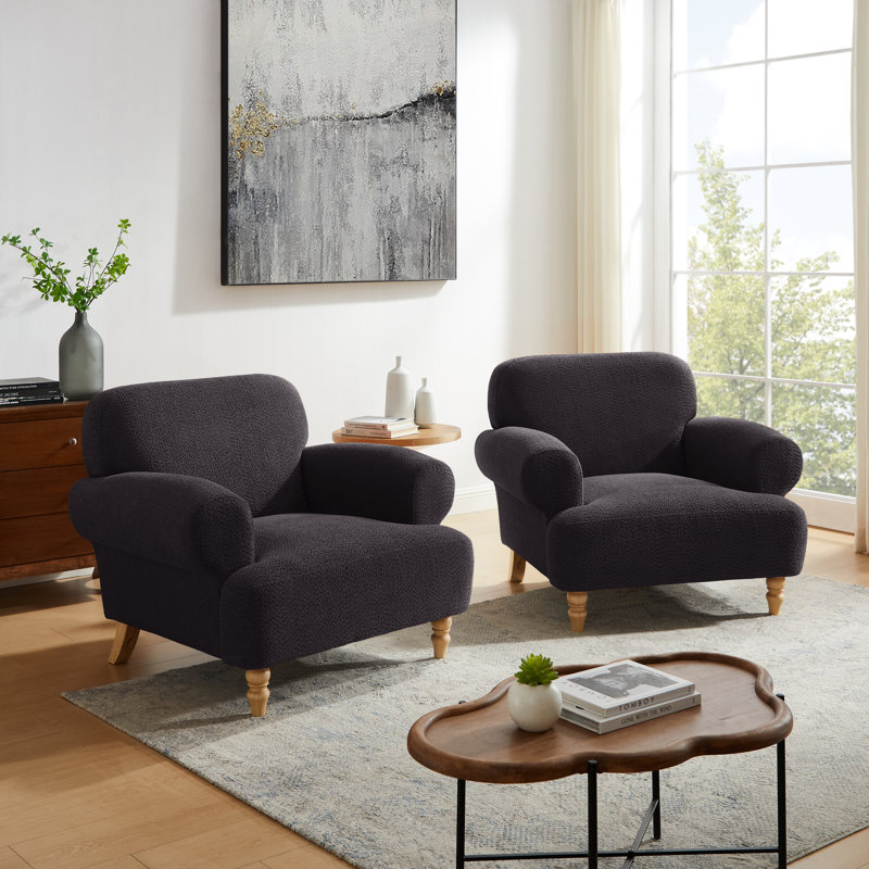 Ensemble de 2 fauteuils d'appoint Piasa Opal, Polyester gris