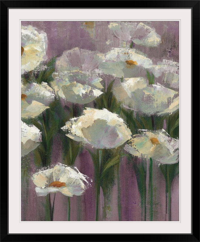 « anemones » par the lake purple iii» par silvia vassileva,, reproduction d’art, H 38 po x l 32 po x P 1 po, Cadre noir