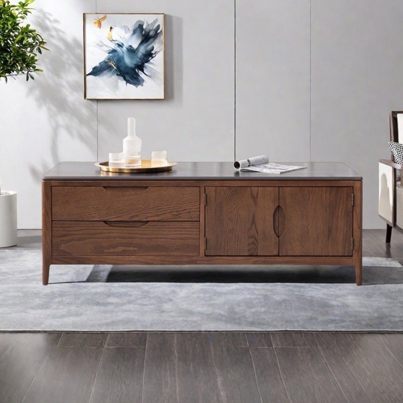 Table basse moderne avec rangement simple, H 17,71 po x L 55,11 po x l 25,59 po