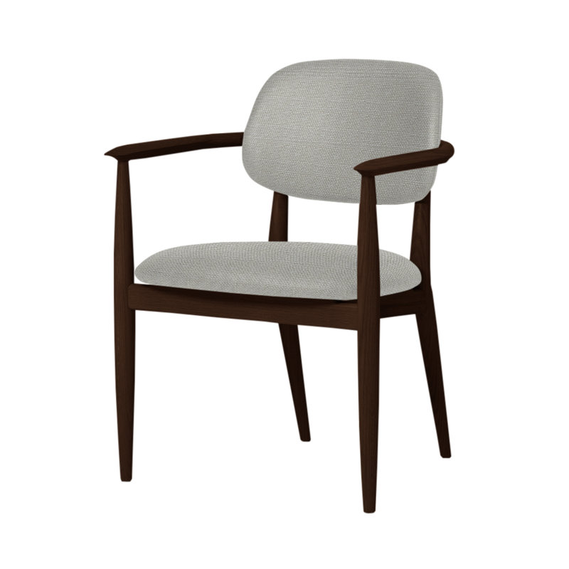 Chaise Slow de Space Copenhagen, Chêne brun foncé, L493 Nickel Sanfor 3475