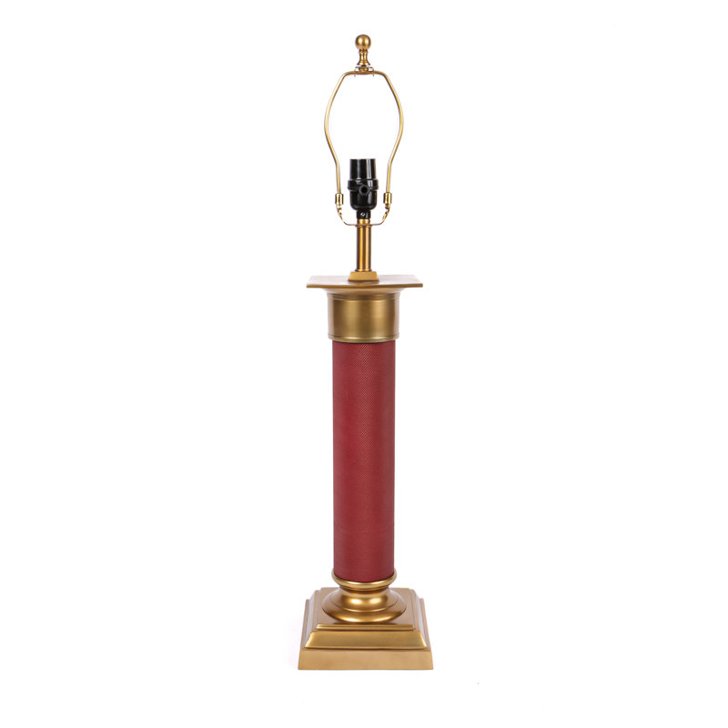 Textured Metal Column Table Lamp, Red