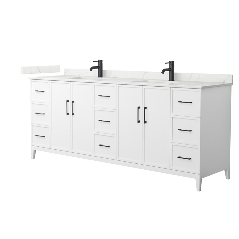 Elan 84'' W Vanity, Single, Matte Black, White