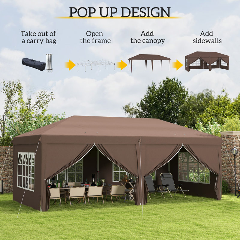 Aver 3m x 6m Metal Pop-Up Gazebo