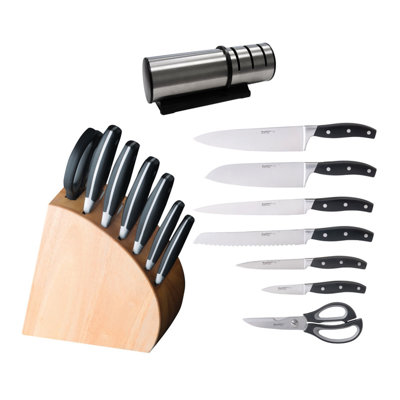 BergHOFF Essentials 9Pc Forged Cutlery Set with Knife Block and Sharpener