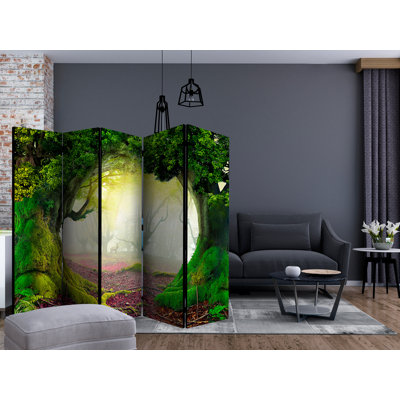 Chavez 225 cm W x 172 cm H 5 - Panel Solid Wood Folding Room Divider