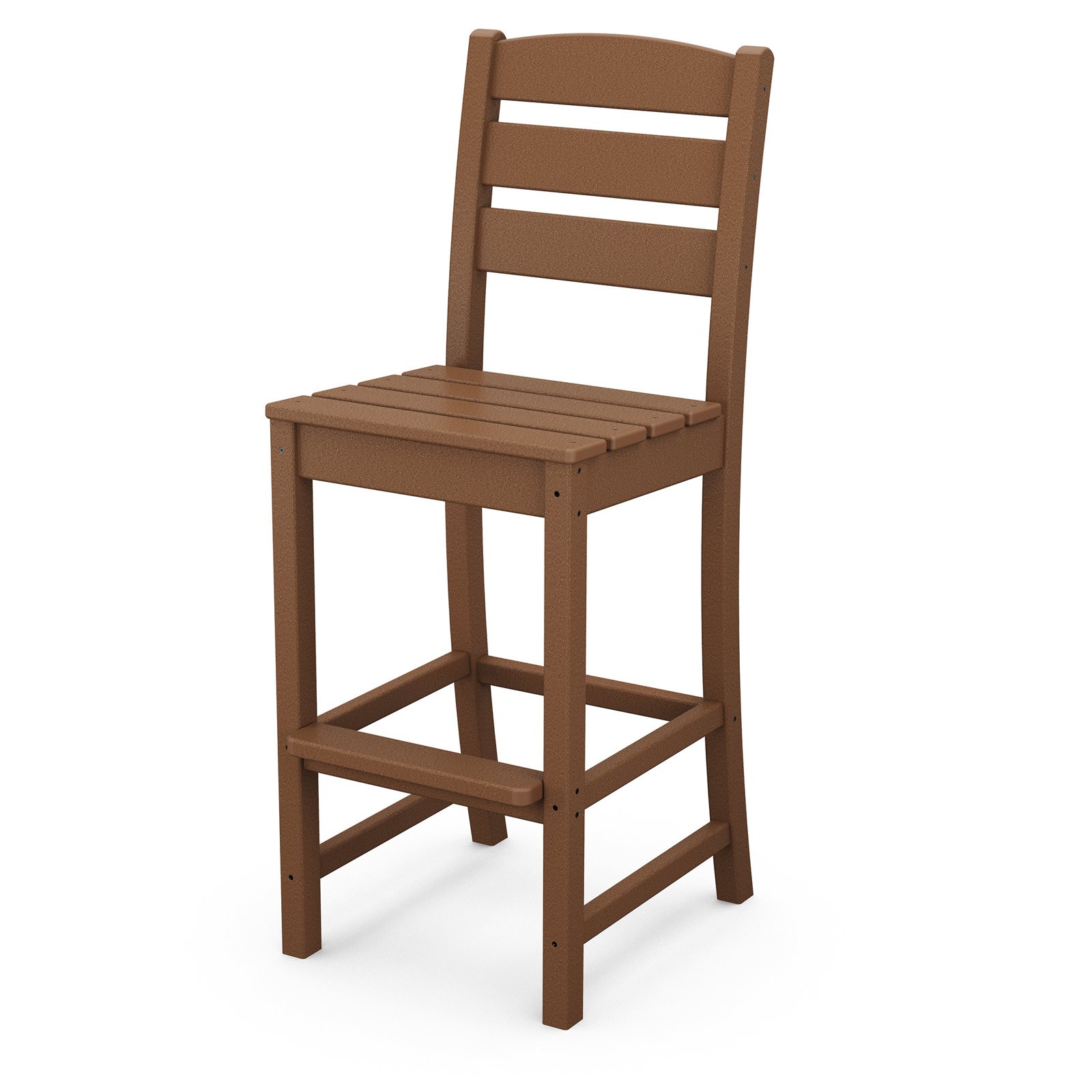 POLYWOOD® Lakeside Armless Patio Bar Stool, Teak