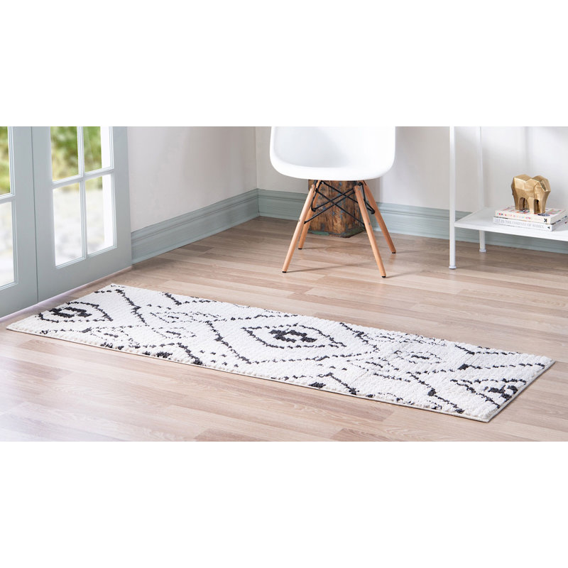 Tapis à motif abstrait Victorville, Tapis de couloir 2 pi 2 po x 6 pi