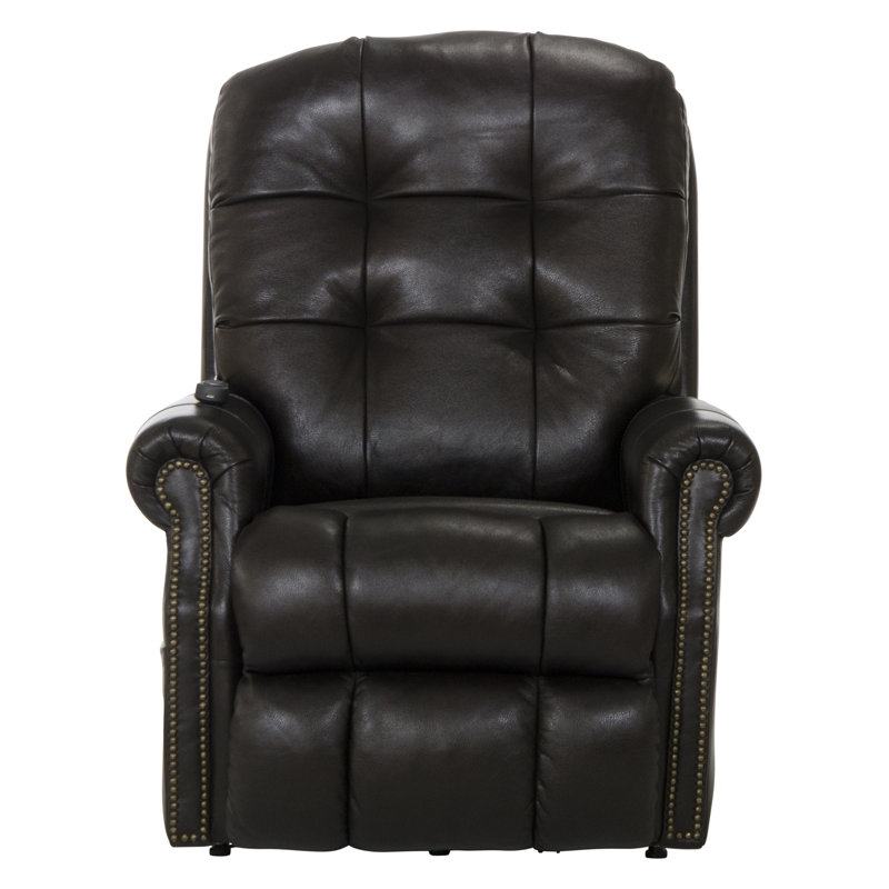 Fauteuil inclinable lève-personne électrique en cuir Hudson, Similicuir chocolat