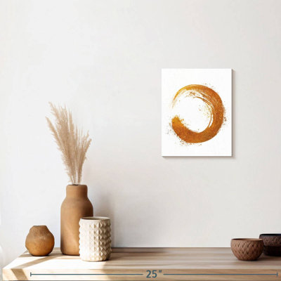 Cercle zébré doré sur toile