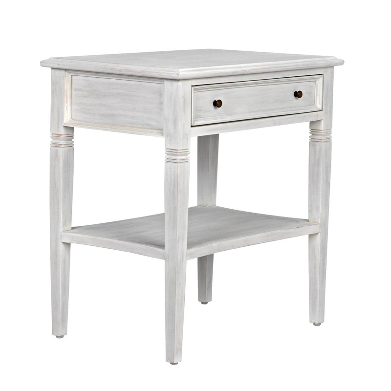 Oxford Solid Wood End Table, White Wash