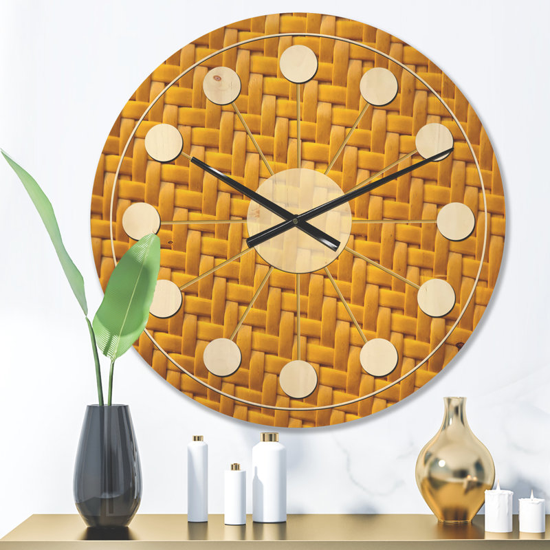 Horloge murale en bois Sedge Texture, Moyen