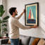 Sailboat at Calm Waters Coastal - Framed Print-317919618-317919630