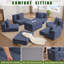 Canapé modulaire en velours côtelé avec assise profonde et coussins décoratifs Corduroy-118136058