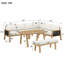 Acacia Wood Garden Lounge Set, Corner Sofa and Coffee Table with Woven Rope