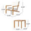 3 pièces Garden Chill - Fabrication en bois et zone de plaisir en tissu avec coussins d'eau dans la cour avec coussins