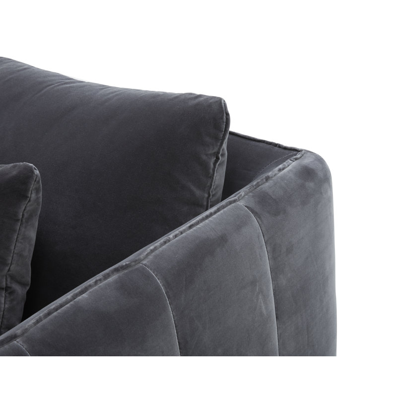 Ensemble de salon 2 pièces Rae, Velours gris Falkirk