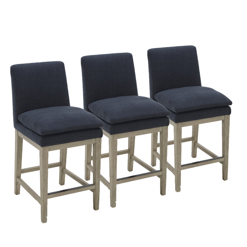 Tabouret de comptoir rembourré Bethea, Lin effie performance Effie Insignia