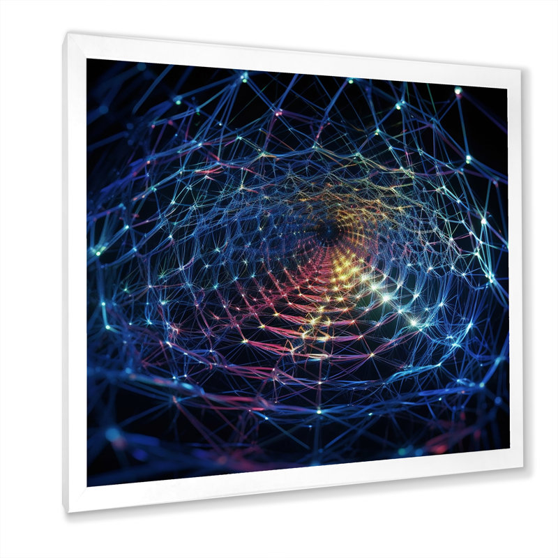 Futuriste Infinity Matrix I - Fractals, impression d'art mural, H 30 po x l 30 po x P 1 po, Cadre simple noir