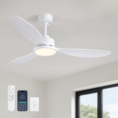 3 - Blade Dimmable Ceiling Fan With Led Light & Remote Control
