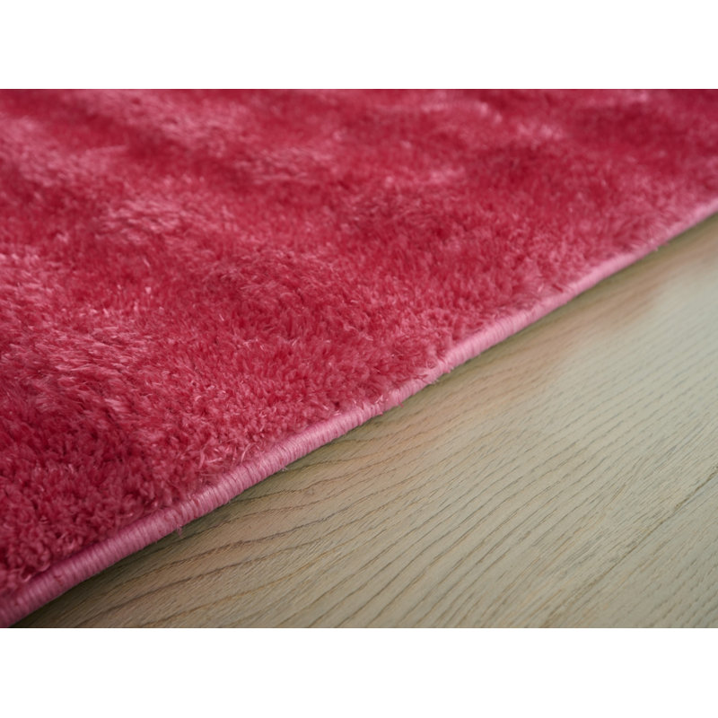 Tapis rose tissé à la main à motif moderne Sunny Collection, Rectangulaire 8 pi x 10 pi