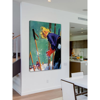 Snow Fight by Dominice Cammerota Print on Wrapped Canvas