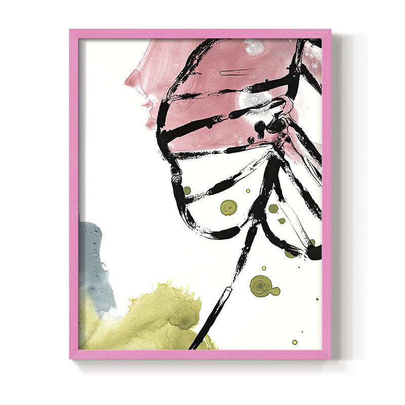 No Deckle Tropical Moderne III, reproduction encadrée - bois massif, H 21 po x l 17 po, Rose