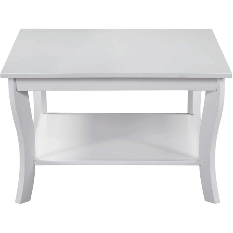 Table basse carrée blanche avec tablette