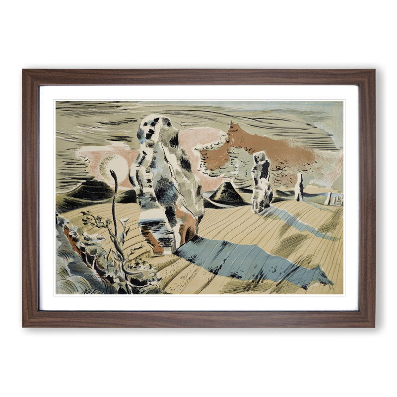 Avebury by Paul Nash - Framed Print, Walnut Framed, 27cm H x 36cm W x 2cm D